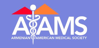 AAMS logo white on blue